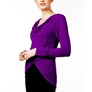 INC Purple Cowl Neck Sweater